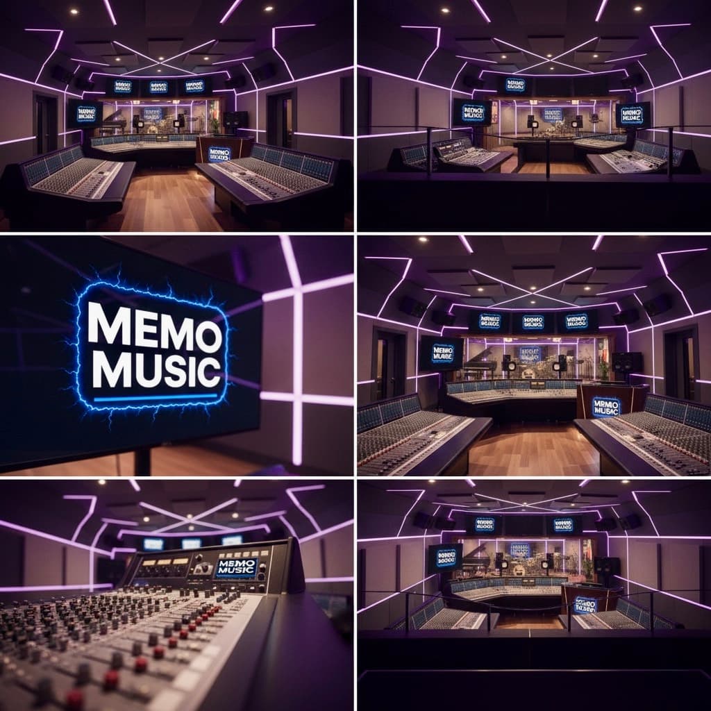 Collage of the MEMO MUSIC studio